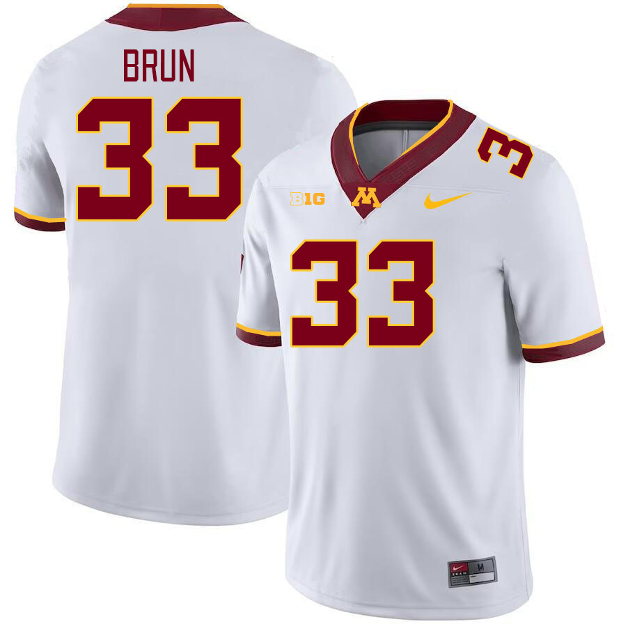 Men #33 Harrison Brun Minnesota Golden Gophers College Football Jerseys Stitched-White